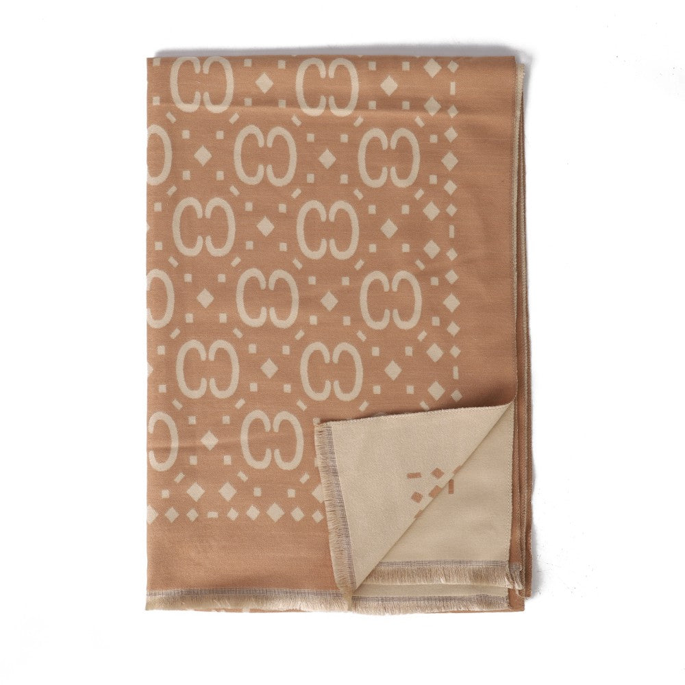 Verona Geo Reversible Cotton Scarf – Elegant Patterned Shawl | 180 x 65 cm | 100% Cotton