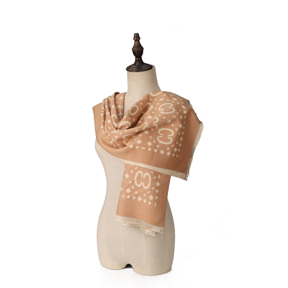 Verona Geo Reversible Cotton Scarf – Elegant Patterned Shawl | 180 x 65 cm | 100% Cotton