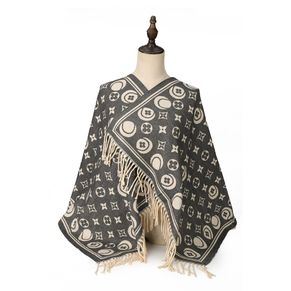 GREY Nova Monogram Fringe Cashmere Scarf