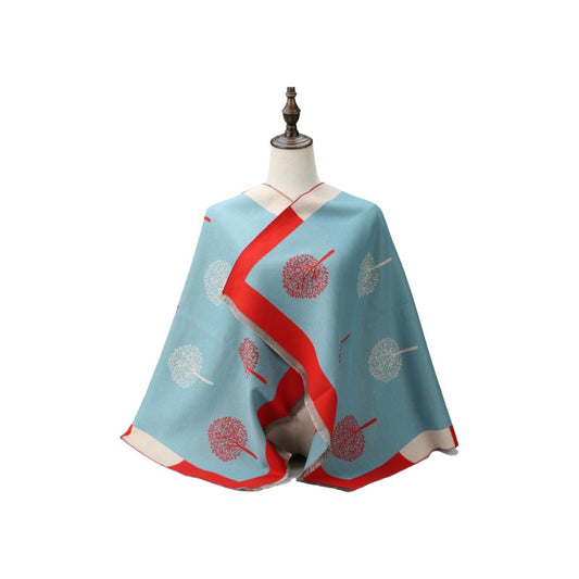 BLUE The Florence Bloom 100% Cotton Scarf – Botanical Print Wrap Shawl | 190 x 70 cm | Lightweight & Breathable