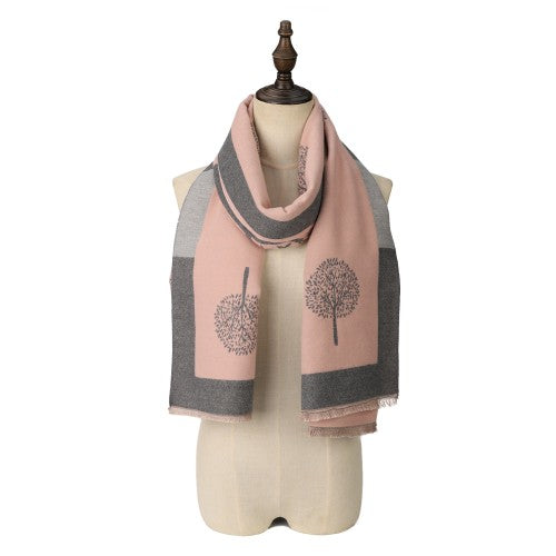 PINK The Florence Bloom 100% Cotton Scarf – Botanical Print Wrap Shawl | 190 x 70 cm | Lightweight & Breathable