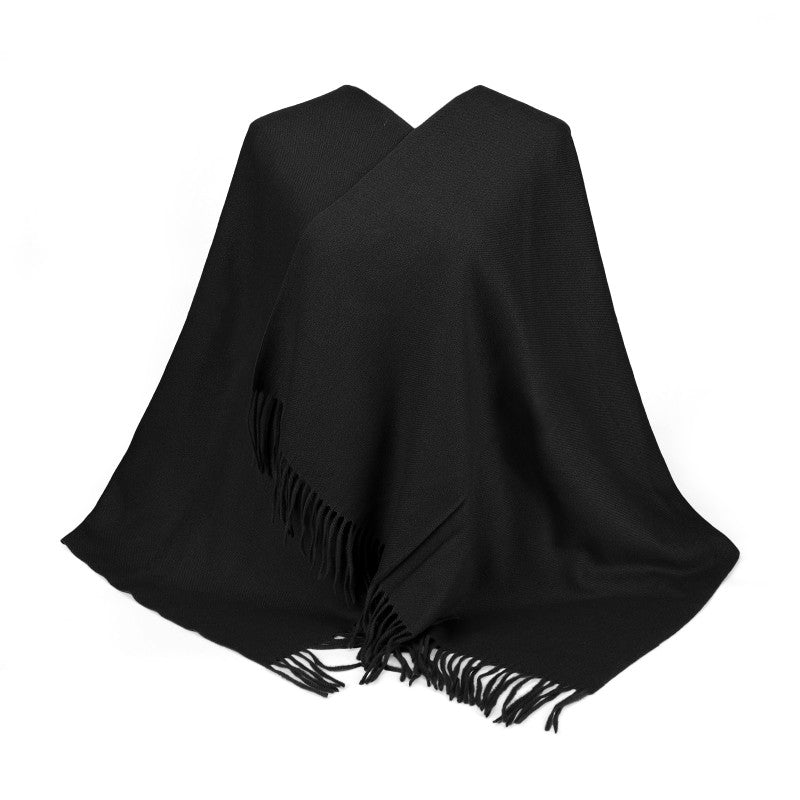 Black Solid Color Serene Luxe 100% Cashmere Scarf Shawl – Ultra-Soft, Lightweight & Timeless | 180 x 70 cm