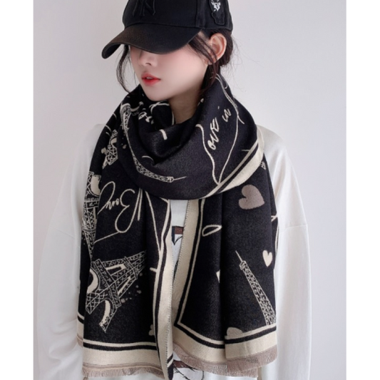 Eiffel Dreams Cashmere Scarf – Elegant Parisian Winter Wrap