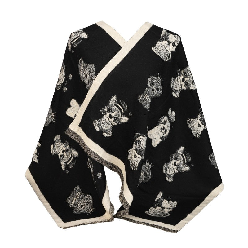 Posh Pup Pattern Reversible Cotton Scarf