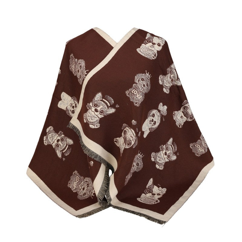 Posh Pup Pattern Reversible Cotton Scarf