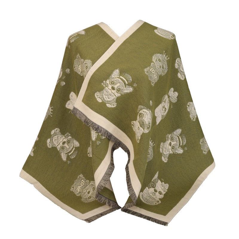 Posh Pup Pattern Reversible Cotton Scarf