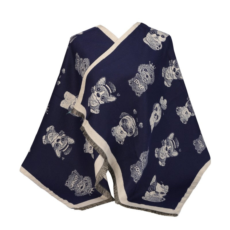 Posh Pup Pattern Reversible Cotton Scarf