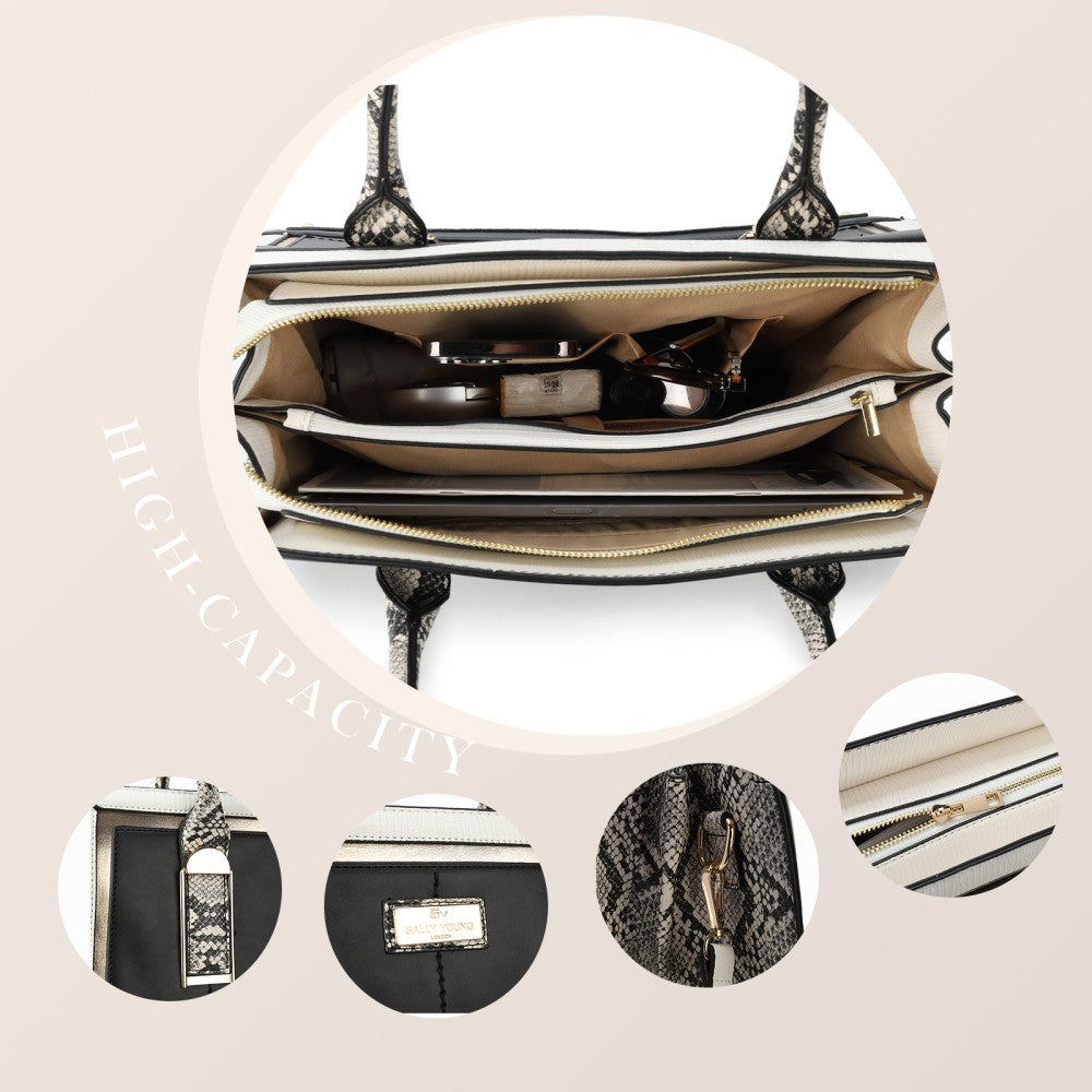 Women's new fashion snake print colour matching handbag without purse