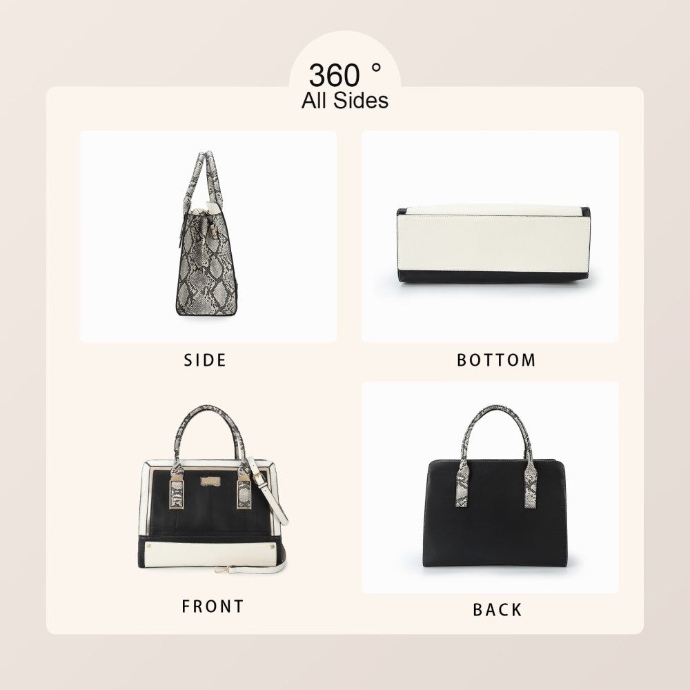 Women's new fashion snake print colour matching handbag without purse