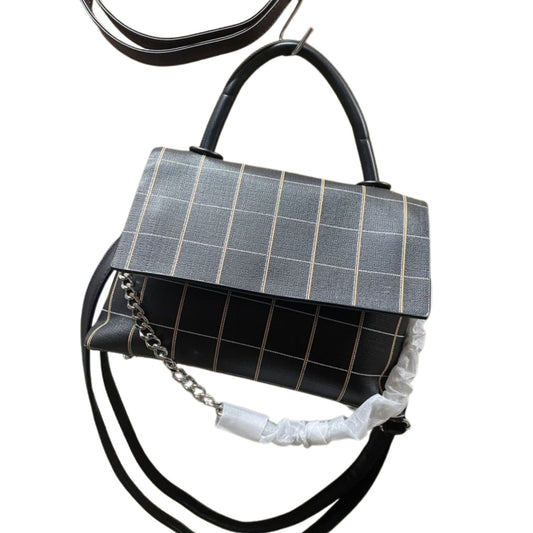 BLACKGE Dacron Handbag with Matching Purse – Grid Pattern Chain Shoulder Bag for