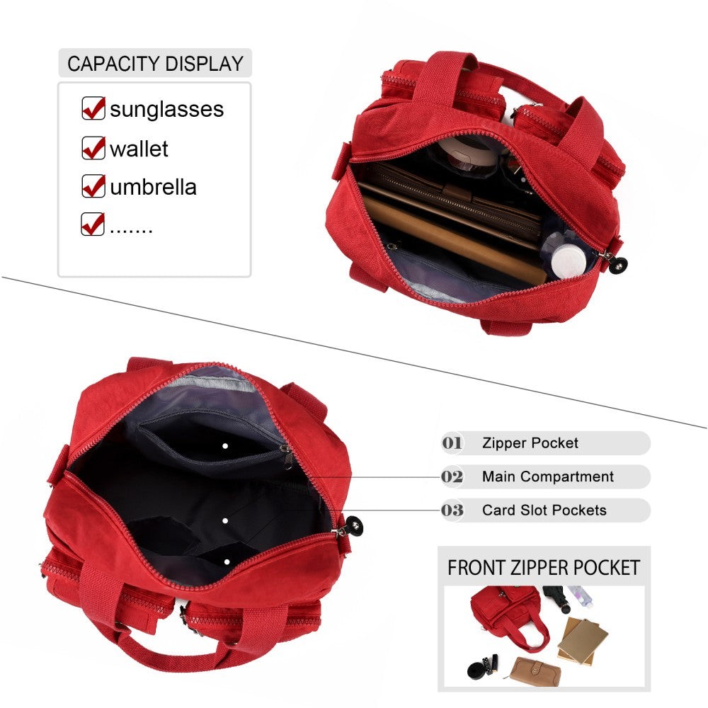 RED Voyager Utility Nylon Shoulder Bag – Waterproof Multi-Pocket Travel Handbag