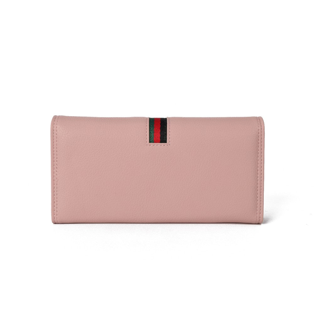 Luxury Pink Leather Wallet – Elegant Long Purse with Card & Cash Organizer