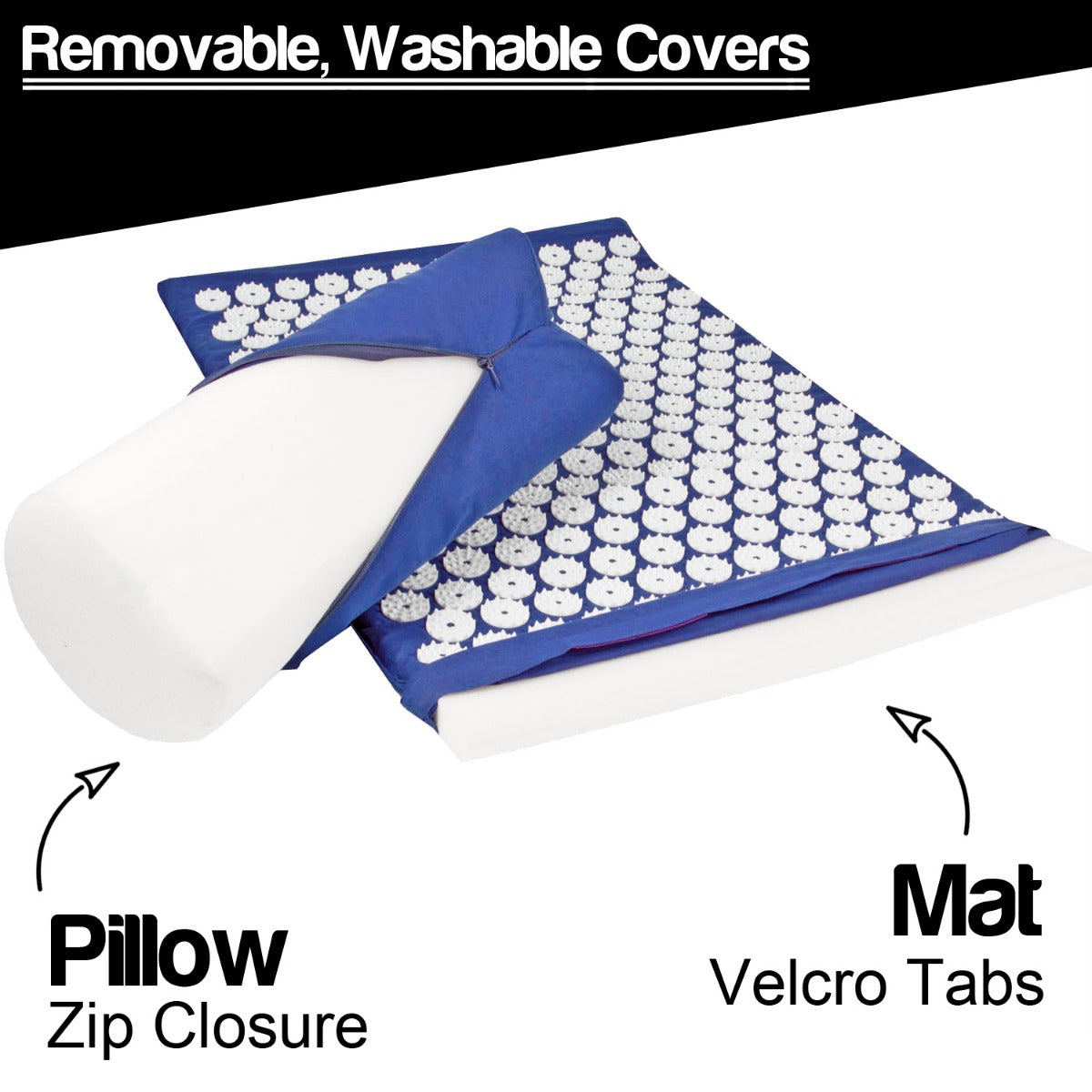 Acupressure Mat, Pillow and Ball Set - Blue