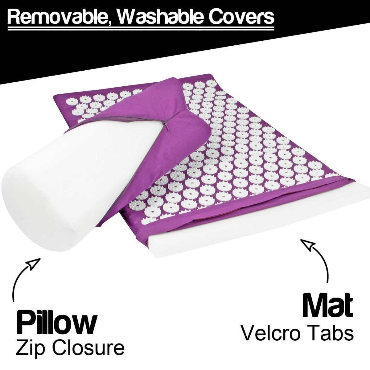 Acupressure Mat, Pillow and Ball Set - Purple