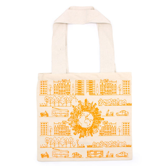 Eco-Friendly Big Cotton Shopping Bag – 10oz – City Life Design – 38x42 cm