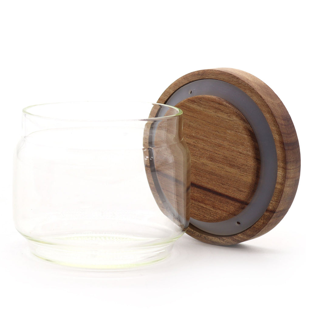 Cottage Bamboo Glass Jar - 7cm