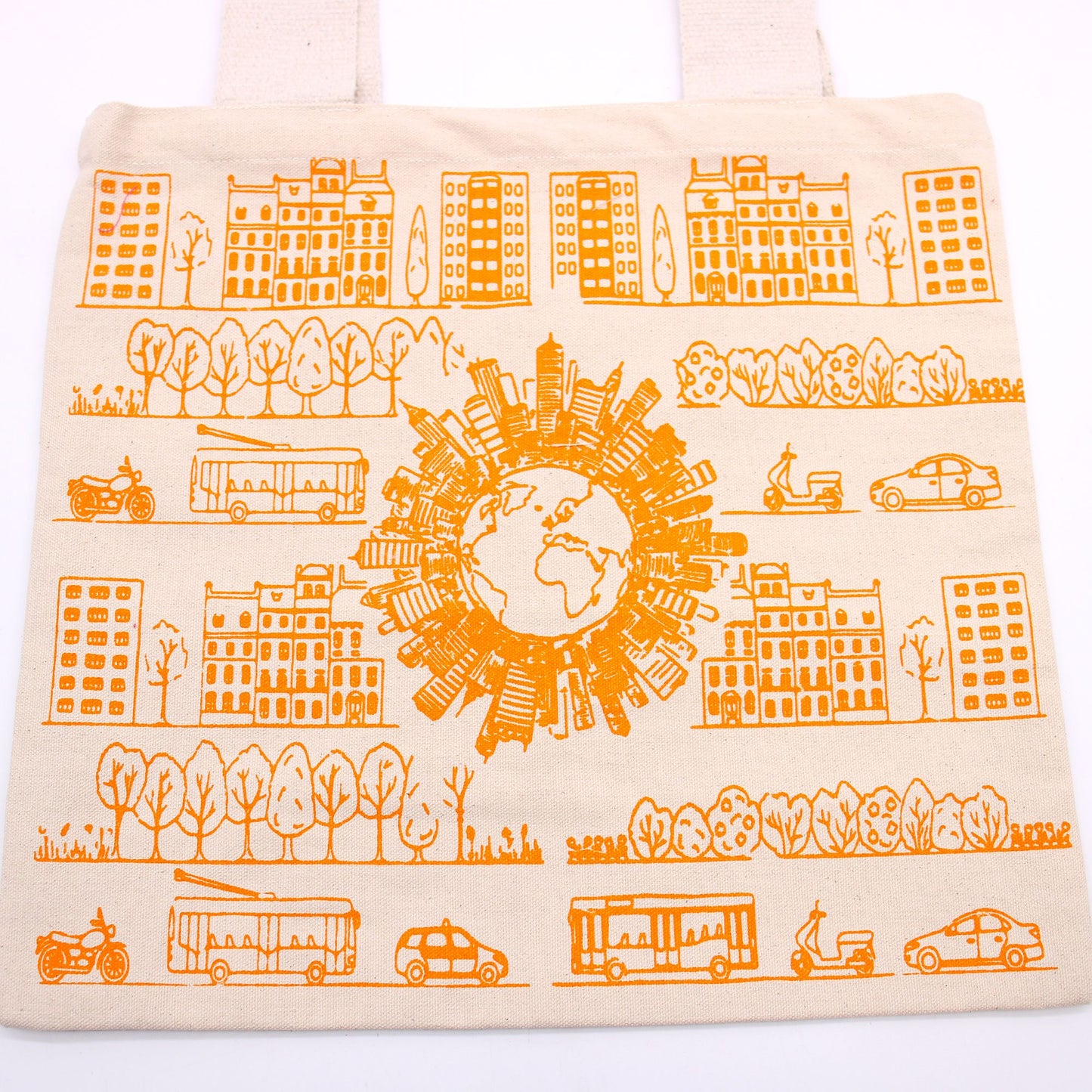 Eco-Friendly Big Cotton Shopping Bag – 10oz – City Life Design – 38x42 cm