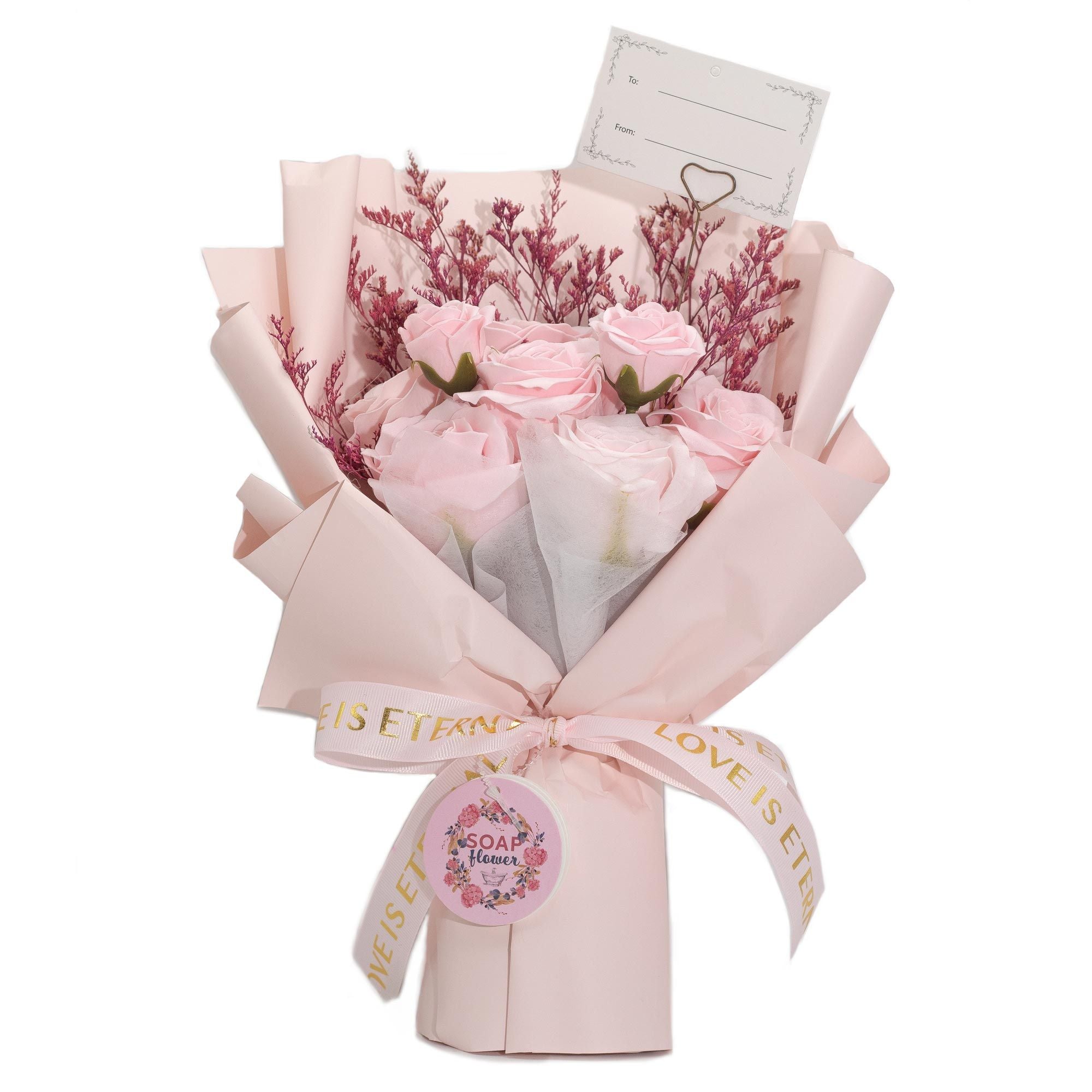 Large Pink Roses Bouquet - Love is Eternal -  Gift Card
