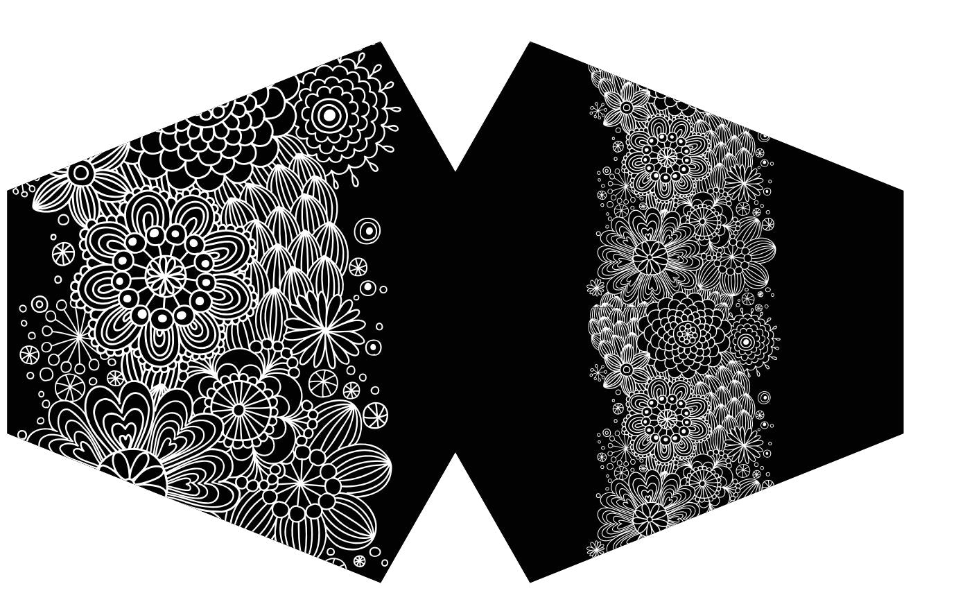 Reusable Fashion Face Mask - Black Elegance  (Adult)