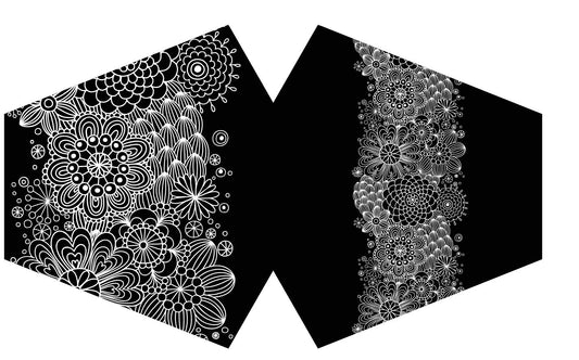 Reusable Fashion Face Mask - Black Elegance  (Adult)