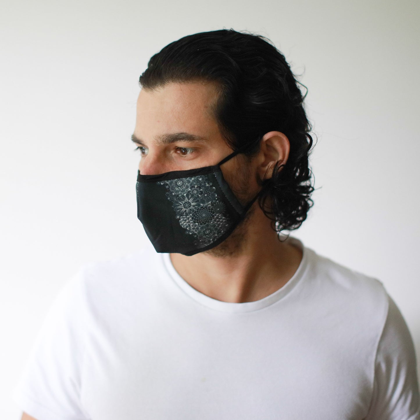 Reusable Fashion Face Mask - Black Elegance  (Adult)