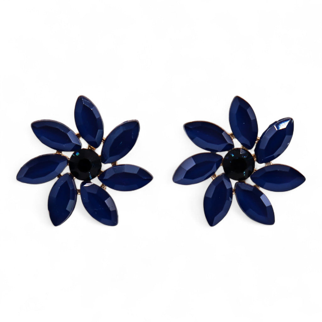Royal Blue - Vintage Glass - Flowers - Earrings