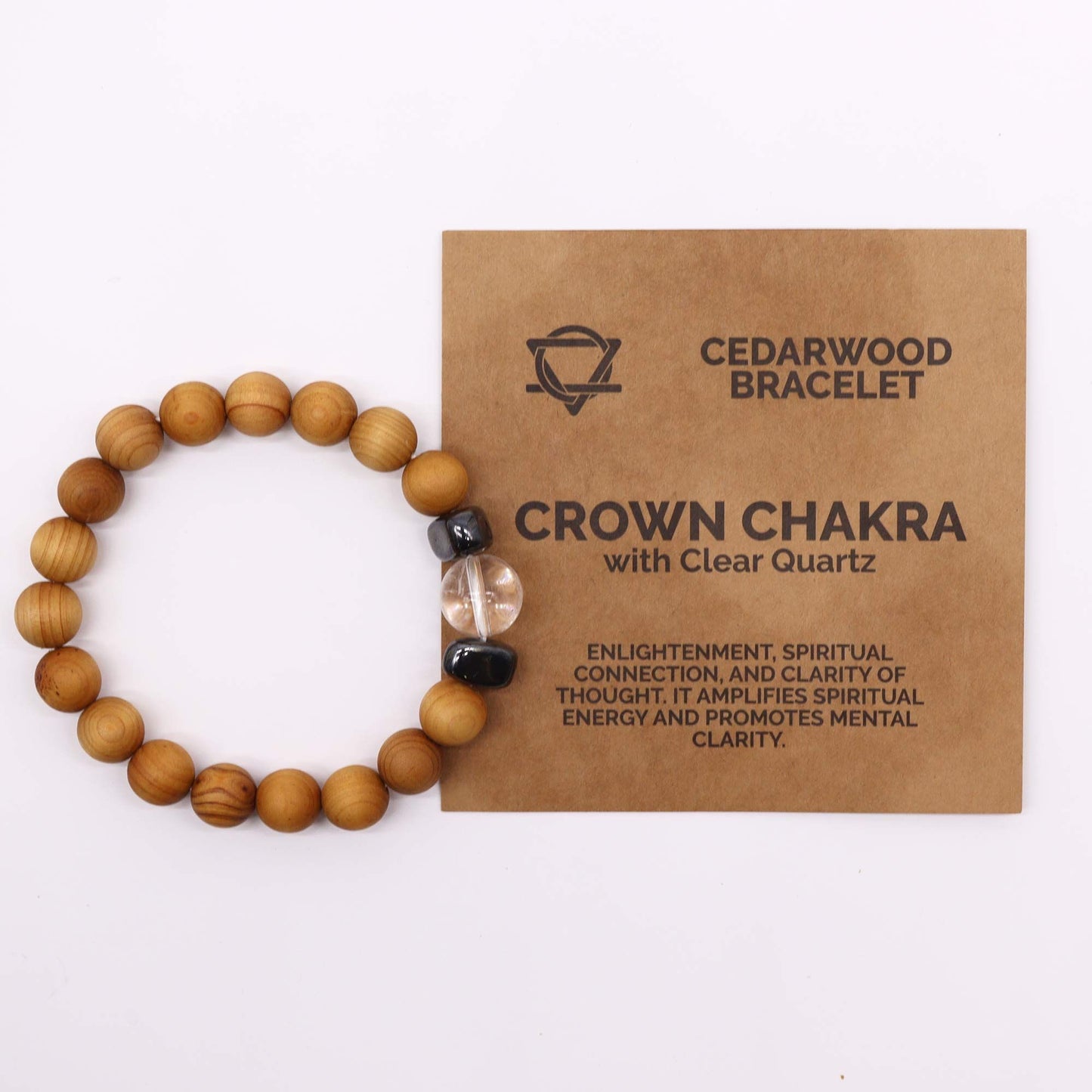Cedarwood Crown Chakra Bangle with Clear Quartz