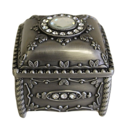 Metallene Schmuckschatullen quadratisch mit Kristallen
