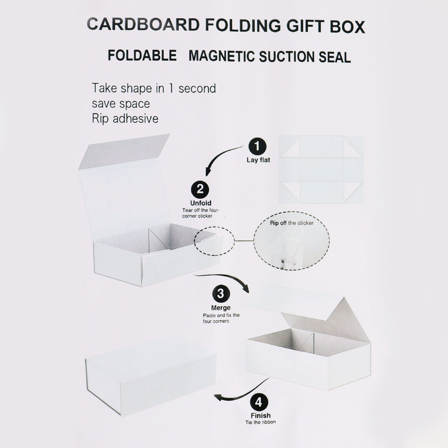 Flat Pack Gift Box - Large  (28.2x20.2x9.2cm) - Baby Blue