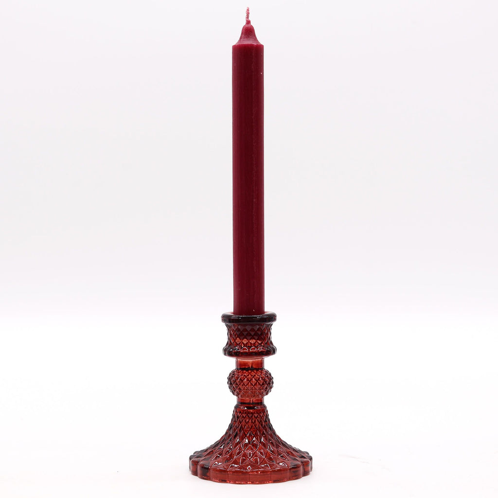 🕯️ Vintage Dinner Candle Holders – Vampire Red (Set of 2)