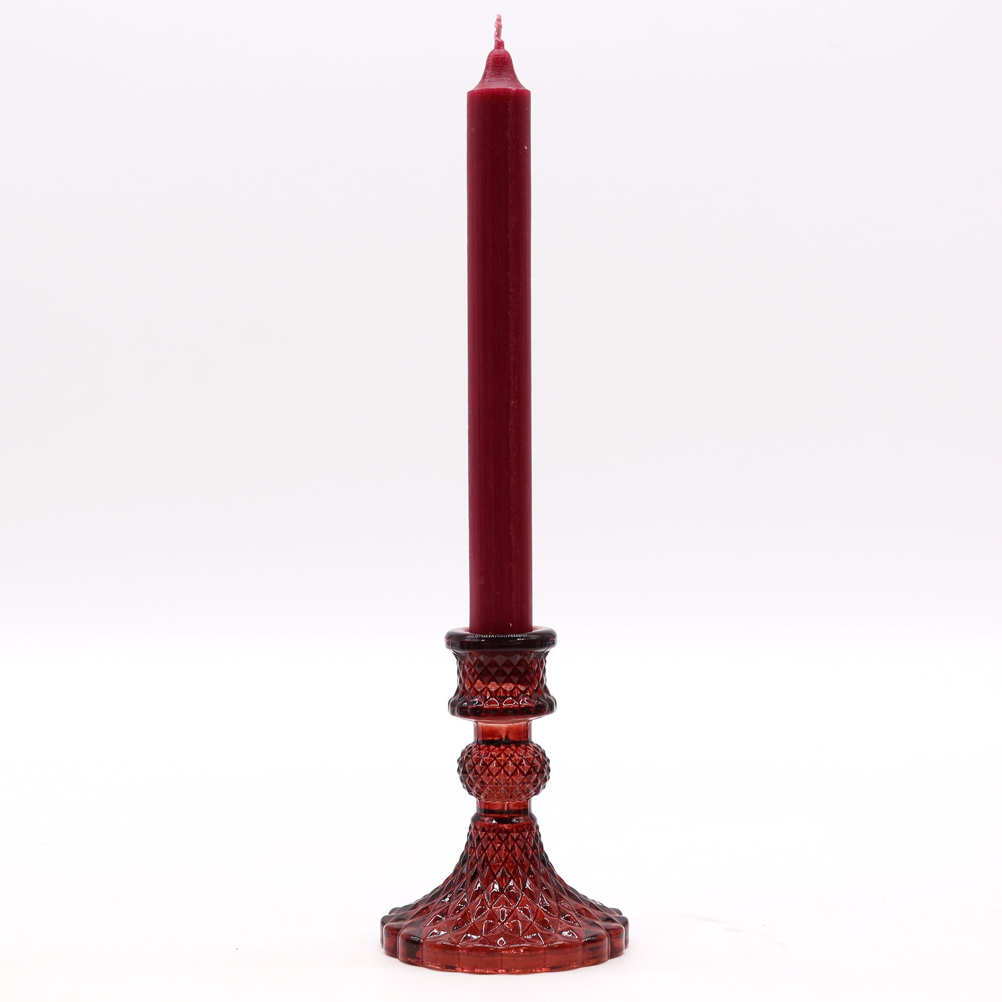 🕯️ Vintage Dinner Candle Holders – Vampire Red (Set of 2)