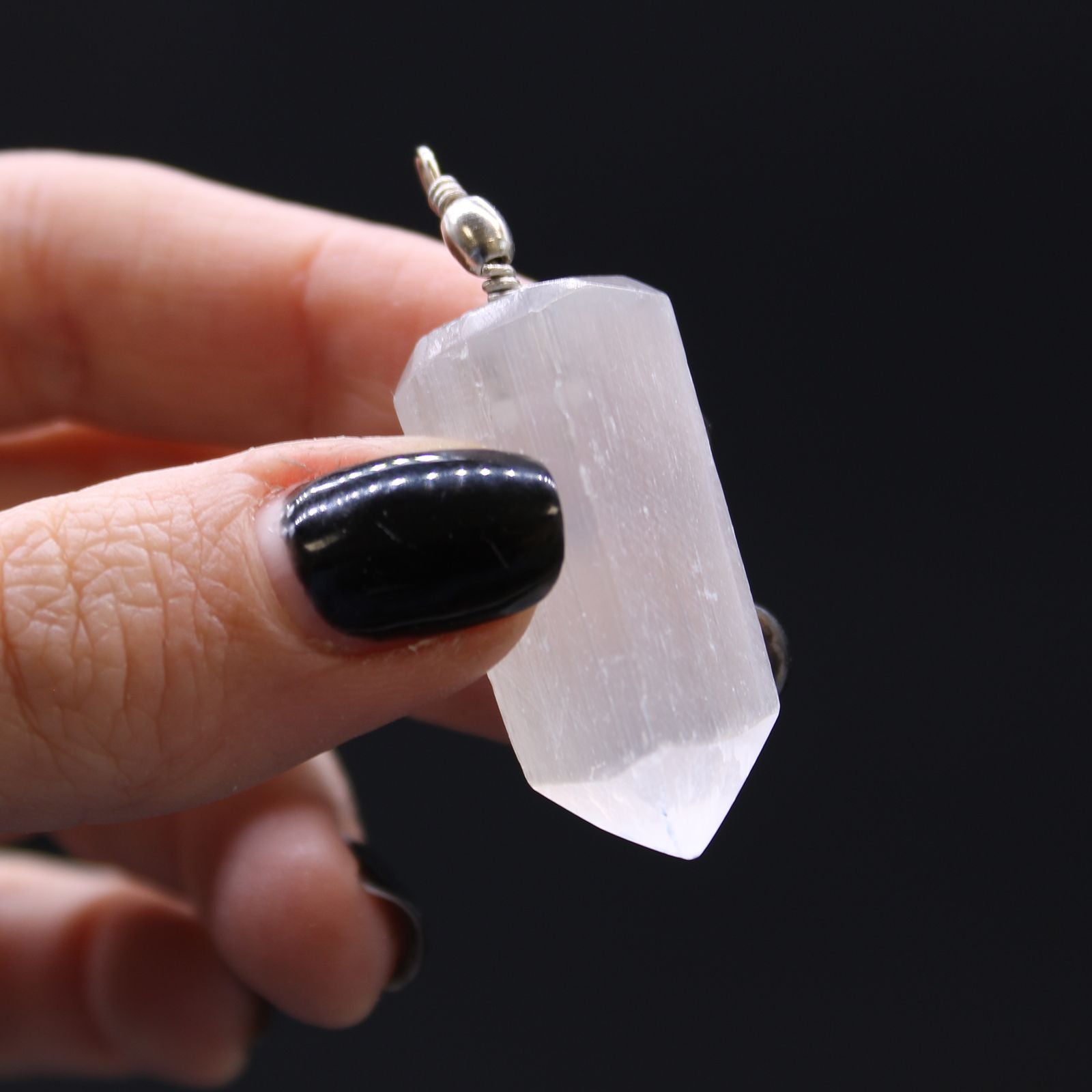 Selenite Obelisk Pendant