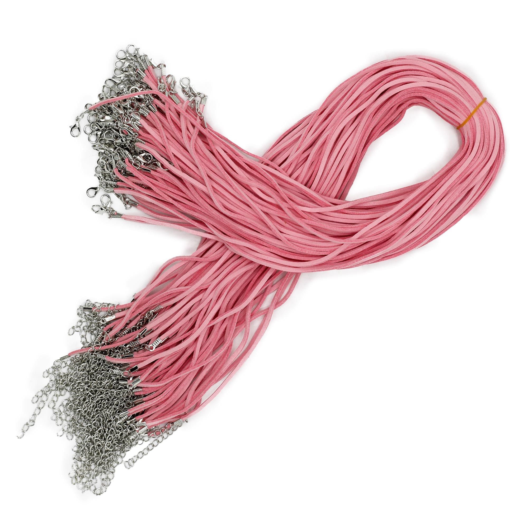 Faux Leather Pendant Cord -  2.5mm x 55cm - Pink A064