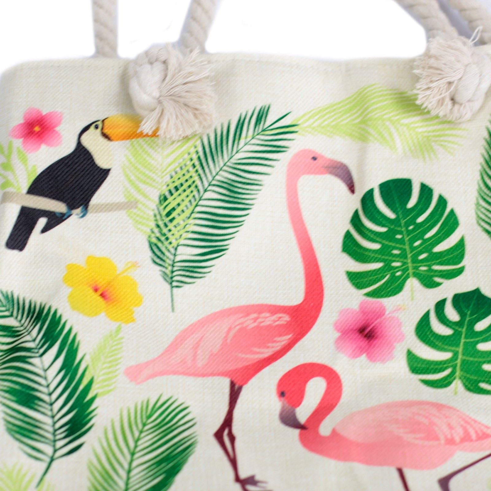 Rope Handle Bag - Flamingo & More