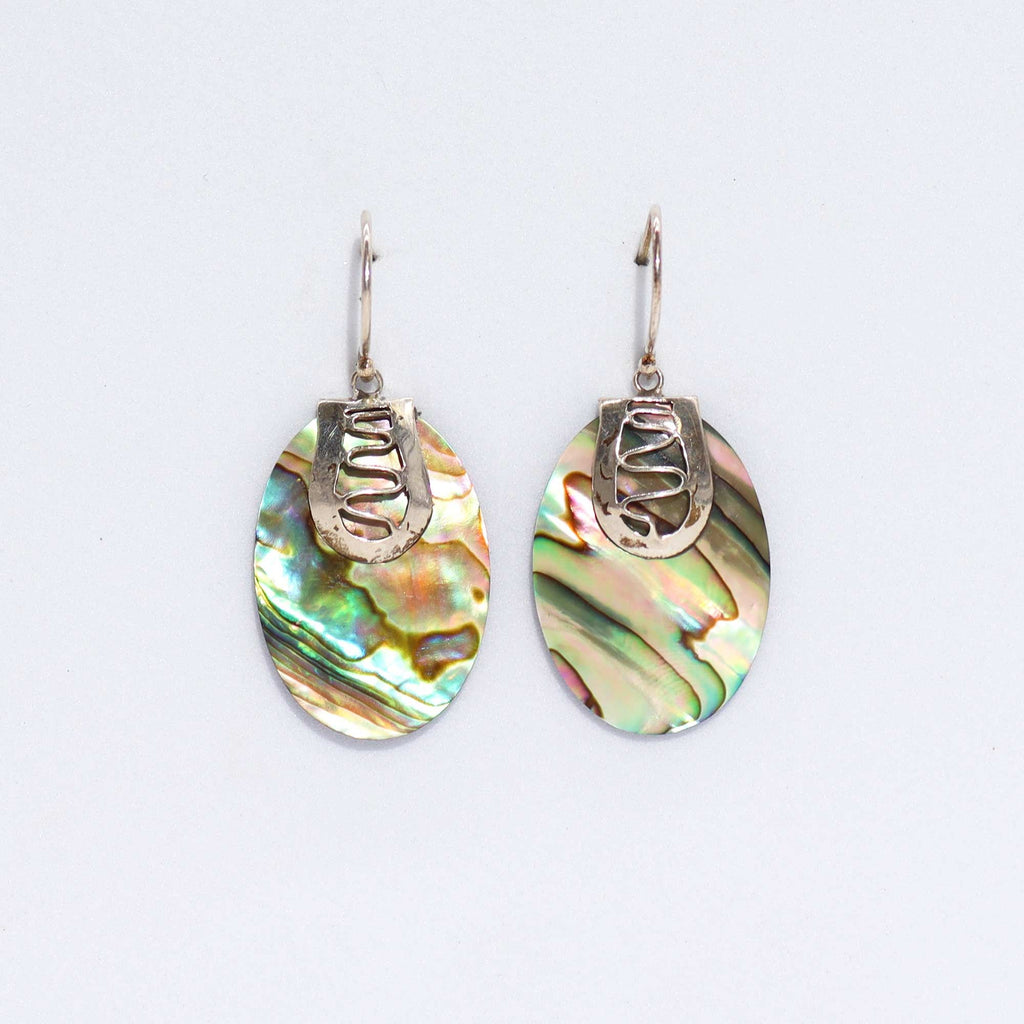 Shell & Silver Earrings - Abalone