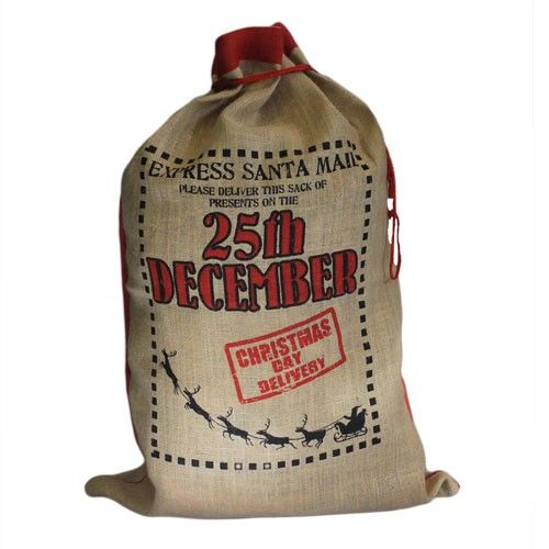 25th December Jute Santa sack
