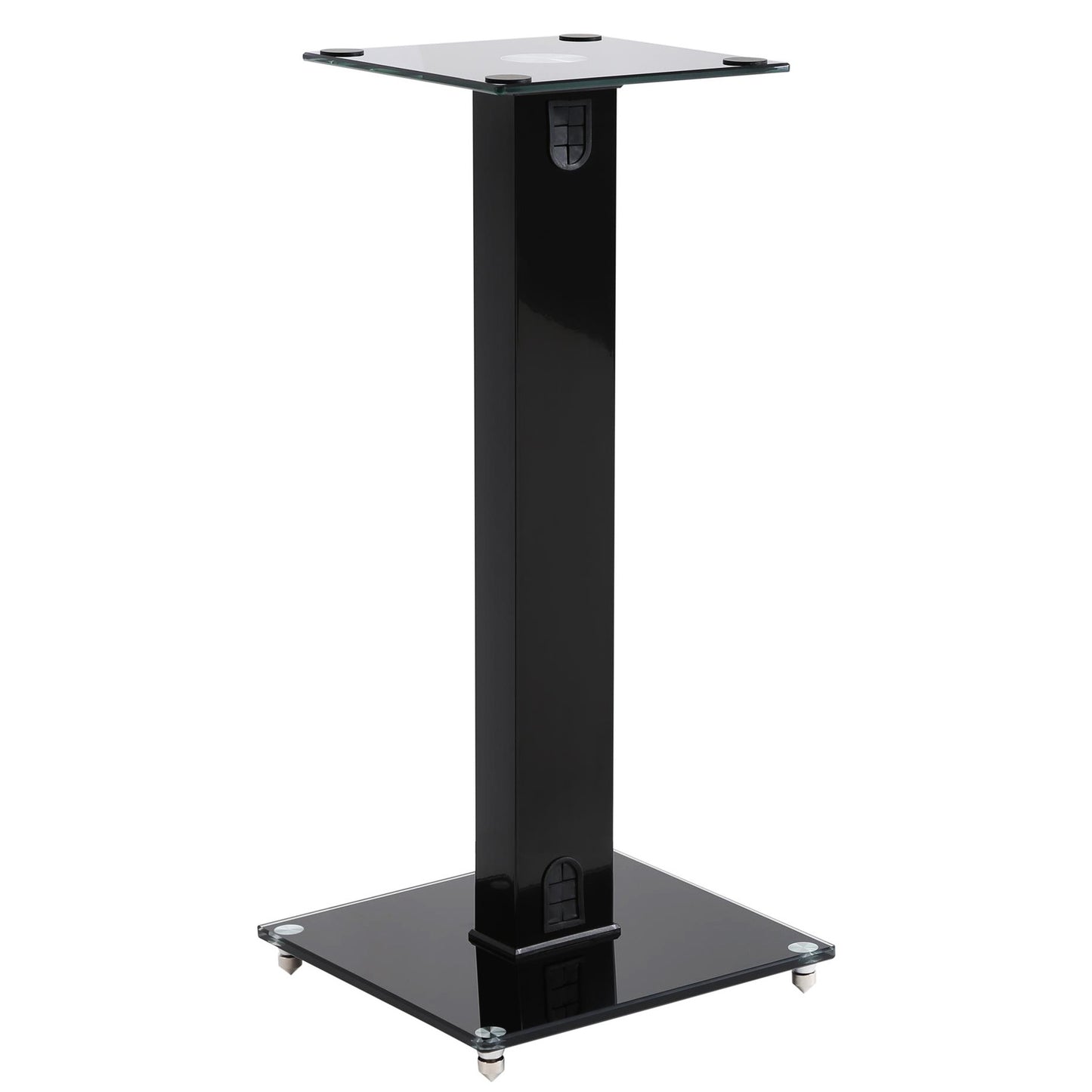 2x Black Glass Speaker Stands