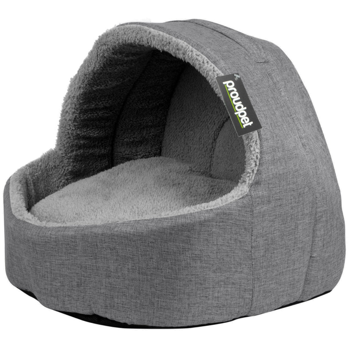 Soft Fleece Cat Igloo Bed - Grey