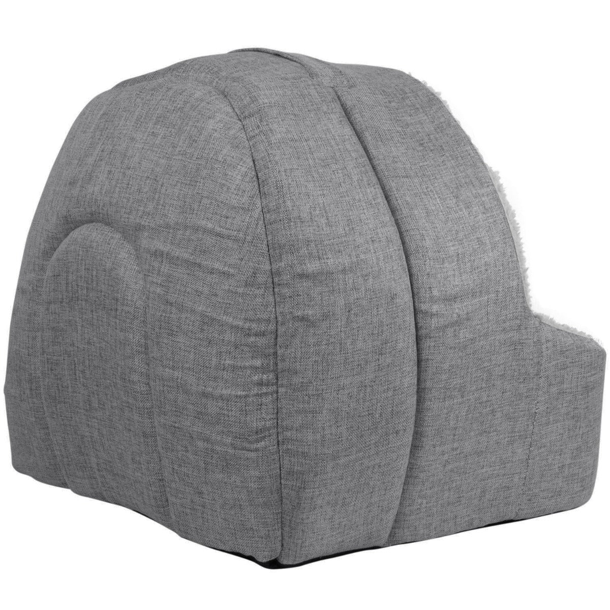 Soft Fleece Cat Igloo Bed - Grey