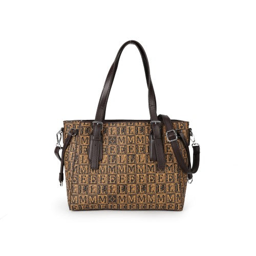 LMWEN PU Leather Tote Handbag with Matching Purse – Luxury Pattern Shoulder Bag for Women