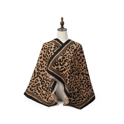 BROWN The Savannah Luxe Animal Print Scarf – Bold Designer-Inspired Wrap | 200 x 70 cm | Premium Cashmere Blend