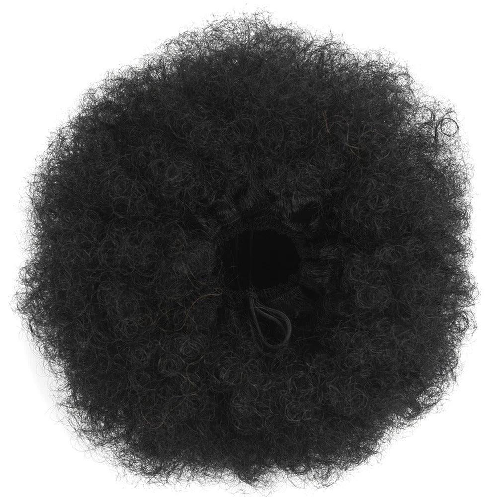 Synthetic Large Afro Puff Drawstring Ponytail Kinky Curly Bun Hair Piece African American Clip in Updo Extensions for Black Women