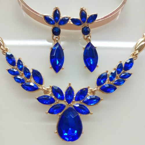 NL0024 Women's Earrings and Necklace Set -Blue