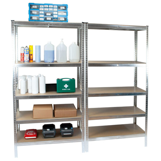 Boltless Garage Shelving Rack - Silver - Set of 2