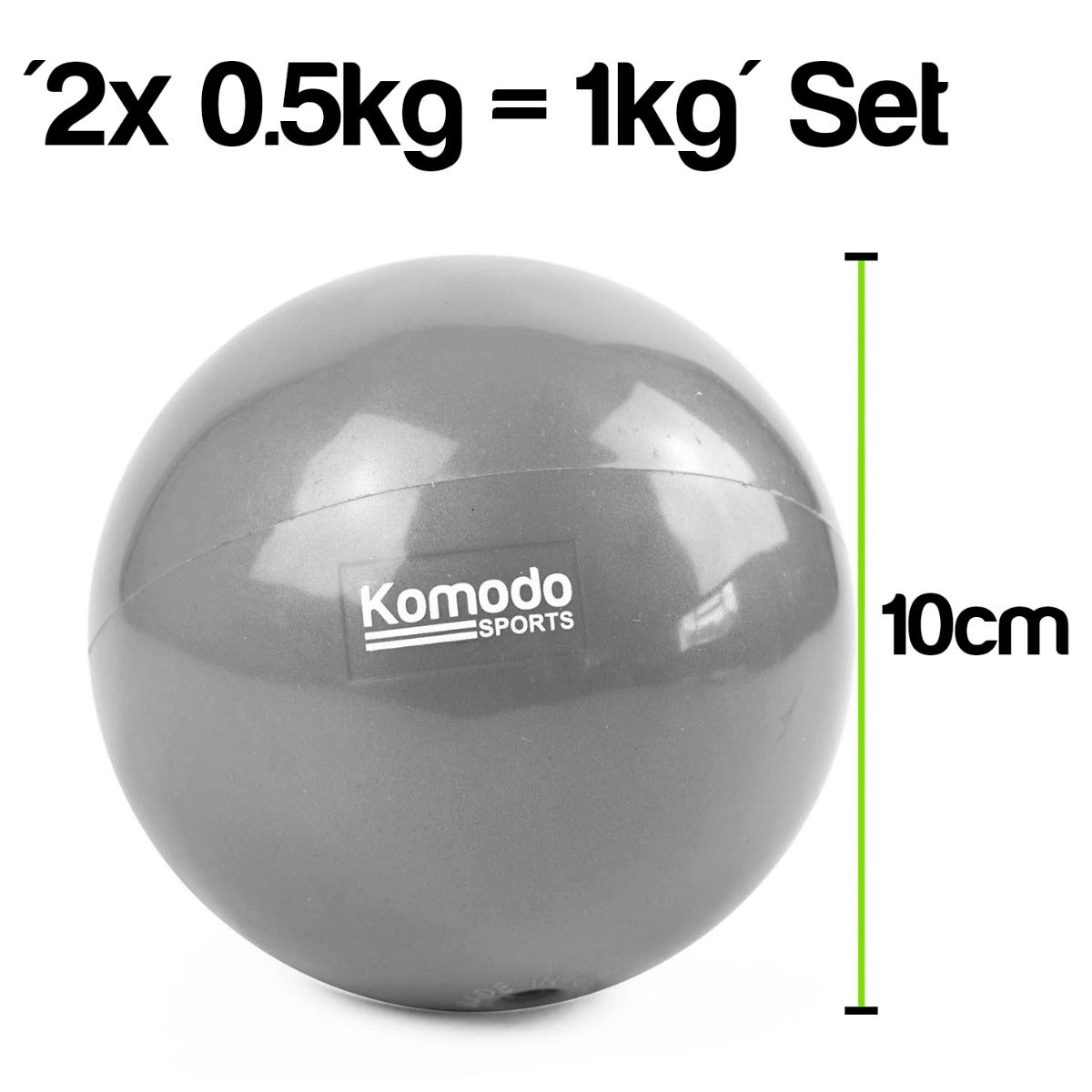Grey Weighted Toning Balls - 2x 0.5kg